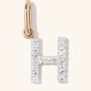 Letter H Mejuri Gold and Silver Initial Pendant